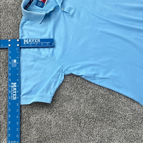 Wrangler Men's George Strait By Performance Light Blue Short Sleeve Polo Shirt-L - Picture 6 of 8